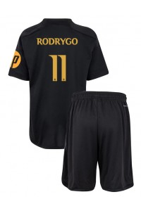 Fotbalové Dres Real Madrid Rodrygo Goes #11 Dětské Třetí Oblečení 2023-24 Krátký Rukáv (+ trenýrky)